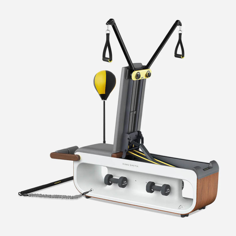 Мултифункционална лежанка Xiaomi KingSmith FВВ1С , 2 степени на наклон, Цяло тяло, Сгъваема, 15 аксесоара, Бял/кафяв