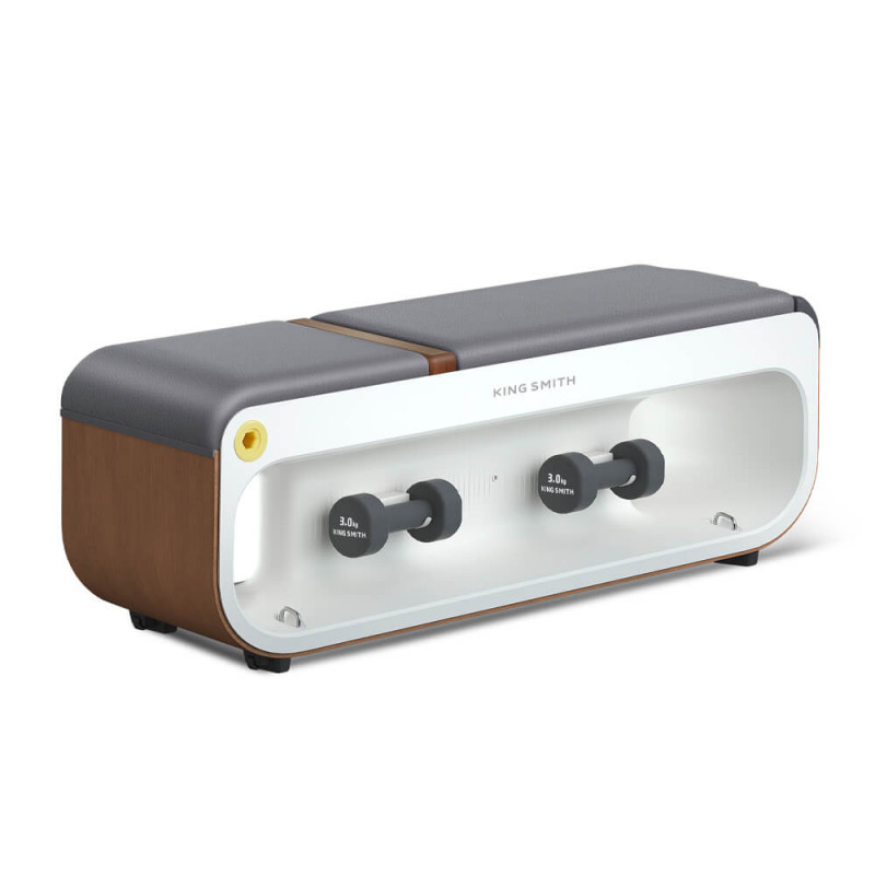 Мултифункционална лежанка Xiaomi KingSmith FВВ1С , 2 степени на наклон, Цяло тяло, Сгъваема, 15 аксесоара, Бял/кафяв