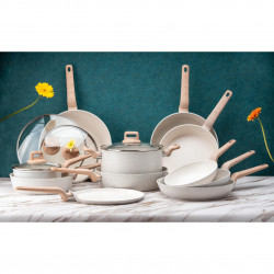 Тиган с капак Oliver Voltz Nice OV54419E26CD, 26x7 см, Незалепващо покритие, Индукция, Кремав меланж