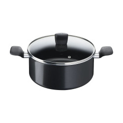 Комплект съдове за готвене Tefal C2678074 Starter Black, 6 ч, Титениево покритие, Без PFOA, Thermo-Fusion, Thermo-Signal, Индукция, Черен