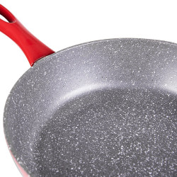 Дълбок тиган Oliver Voltz Florence OV54419A28D, 28x7 см, 4 мм, Мраморно покритие, Индукция, Червен