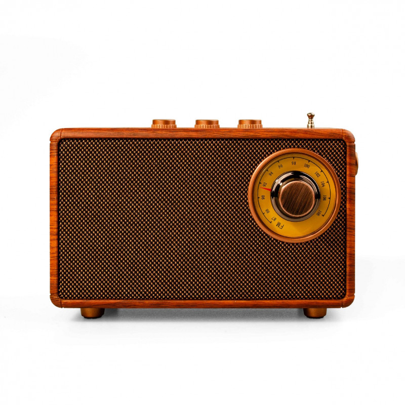 Bluetooth радио колонка Ashu AS23, 5W, 1500mAh, Кафяв