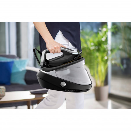 Парогенератор Tefal Pro Express Vision GV9821E0, 3000 W, 9 bar, 1.2 л, 800 g/min, Smart Steam, Система против капене и варовик, Вертикално гладене, Черен/сив