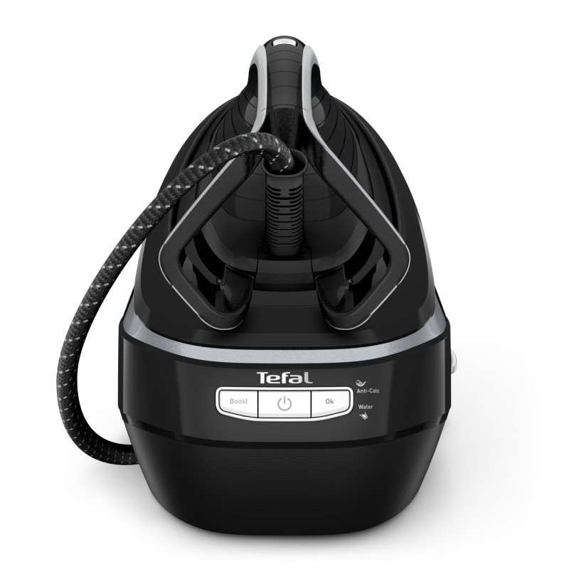 Парогенератор Tefal Pro Express Vision GV9821E0, 3000 W, 9 bar, 1.2 л, 800 g/min, Smart Steam, Система против капене и варовик, Вертикално гладене, Черен/сив