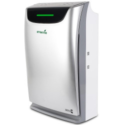 Пречиствател и овлажнител на въздух Oberon 220 HYBRID, 65W, До 40 м2, 220 м3/ч, 3 скорости, Йонизатор, Индикатори за въздуха, Таймер, Нощен и автоматичен режим, Сребрист