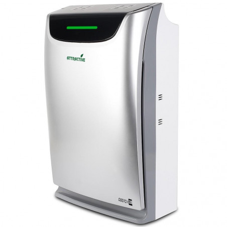 Пречиствател и овлажнител на въздух Oberon 220 HYBRID, 65W, До 40 м2, 220 м3/ч, 3 скорости, Йонизатор, Индикатори за въздуха, Таймер, Нощен и автоматичен режим, Сребрист