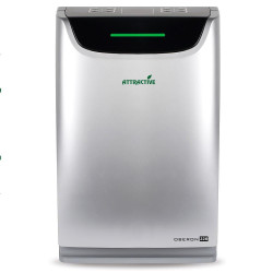 Пречиствател и овлажнител на въздух Oberon 220 HYBRID, 65W, До 40 м2, 220 м3/ч, 3 скорости, Йонизатор, Индикатори за въздуха, Таймер, Нощен и автоматичен режим, Сребрист