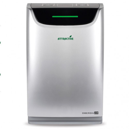 Пречиствател и овлажнител на въздух Oberon 220 HYBRID, 65W, До 40 м2, 220 м3/ч, 3 скорости, Йонизатор, Индикатори за въздуха, Таймер, Нощен и автоматичен режим, Сребрист