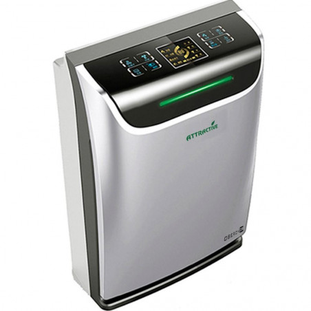 Пречиствател и овлажнител на въздух Oberon 220 HYBRID, 65W, До 40 м2, 220 м3/ч, 3 скорости, Йонизатор, Индикатори за въздуха, Таймер, Нощен и автоматичен режим, Сребрист