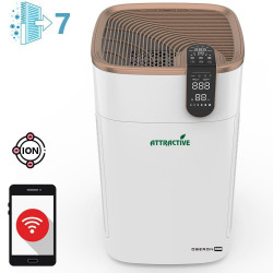 Пречиствател за въздух Oberon 800 WiFi, 3 степени, 3 режима, До 96 м2, 85W, Таймер, Детски контрол, Бял