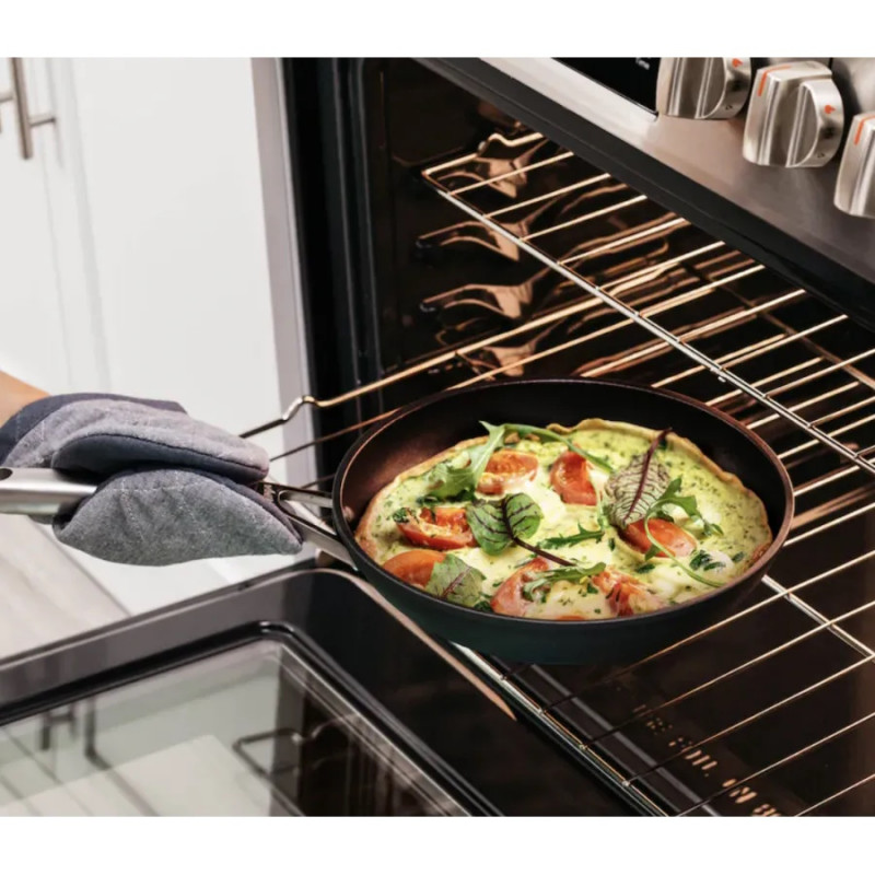 Комплект тенджери и тигани Ninja Zerostick Premium C35005DE, 9 части, Незалепваща технология, До 260C, Индукция, Черен