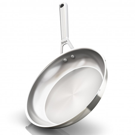 Тиган Ninja EverClad C90028DE, 28 см, Трислоен, Подходящ и за фурна до 315°C, Без PFAS, Индукция, Инокс