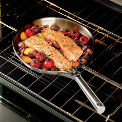 Тиган Ninja EverClad C90028DE, 28 см, Трислоен, Подходящ и за фурна до 315°C, Без PFAS, Индукция, Инокс