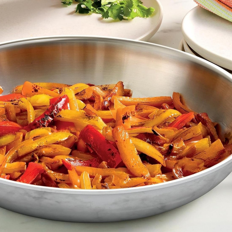 Тиган Ninja EverClad C90028DE, 28 см, Трислоен, Подходящ и за фурна до 315°C, Без PFAS, Индукция, Инокс