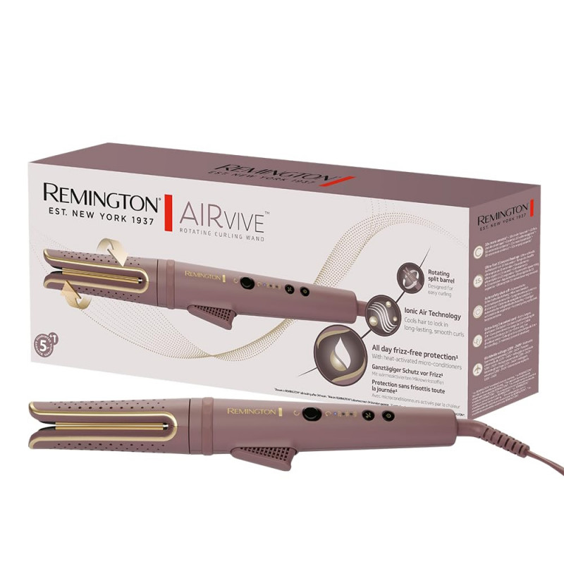 Маша за коса Remington CI8930 AIRvive™, 25 W, 3 настройки до 210C, Керамично покритие, Ionic Air, Лилав/Златист