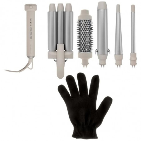 Уред за стилизиране на коса 5в1 Remington CI41MS5 Trendology, 92 W, 5 настройки до 210C, Керамично покритие, Ionic Air, LED дисплей, Лилав/Златист,