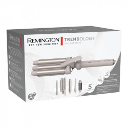 Уред за стилизиране на коса 5в1 Remington CI41MS5 Trendology, 92 W, 5 настройки до 210C, Керамично покритие, Ionic Air, LED дисплей, Лилав/Златист,