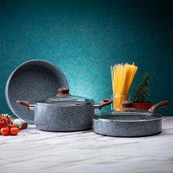 Тиган за палачинки Oliver Voltz Siena OV51322J26, 26 см, Мраморно покритие, Индукция, Сив