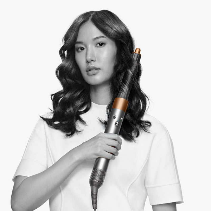 Маша за коса Dyson HS02 Airwrap Origin 112875-01, 1300W, 13.5 l/s, 3 скорости, 3 темп, Автоматично къдрене, Защита от топлинно увреждане, Никел/меден