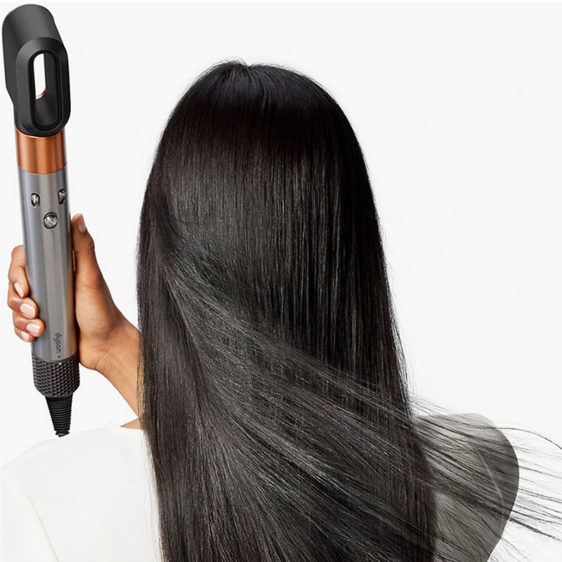 Маша за коса Dyson HS02 Airwrap Origin 112875-01, 1300W, 13.5 l/s, 3 скорости, 3 темп, Автоматично къдрене, Защита от топлинно увреждане, Никел/меден