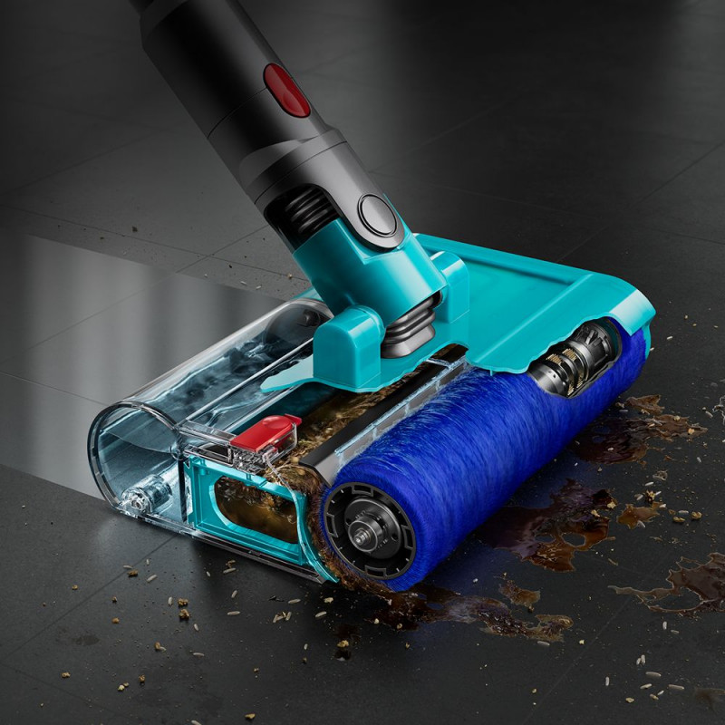 Вертикална прахосмукачка Dyson V10 Cyclone Submarine 594446-01, 150AW, 0.76 л, 60 мин, Сухо/мокро, 3 режима, Хигиенично изпразване, Root Cyclone™, Никел/тюркоаз