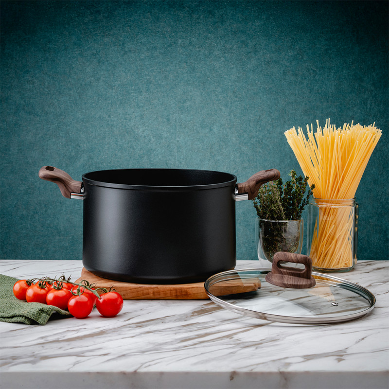 Тенджера Oliver Voltz Paris OV54418F24D, 24x15 см, Незалепващо покритие, Топлинен сензор, Индукция, Черен