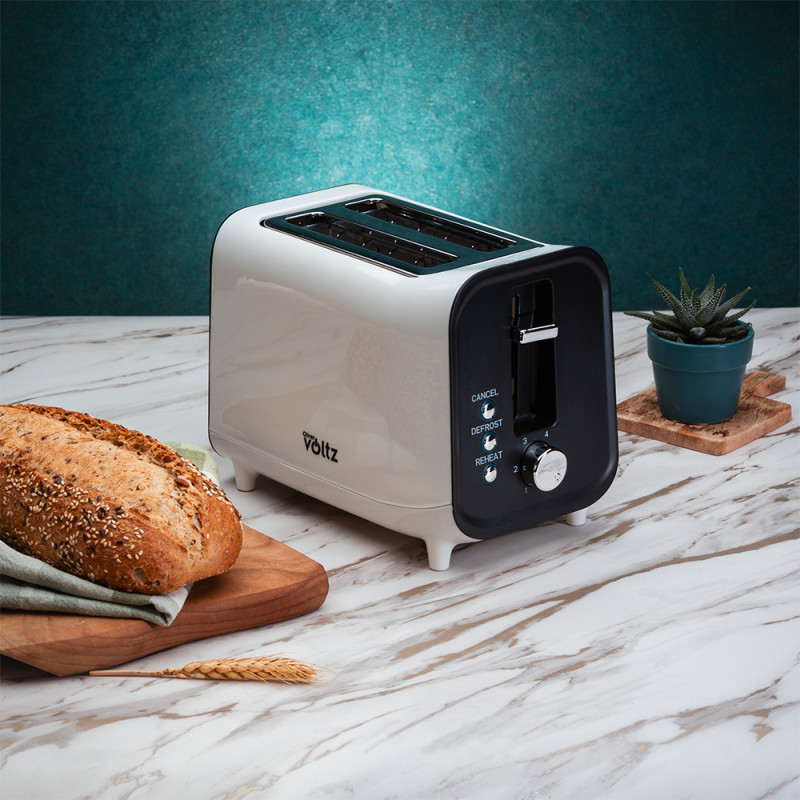 Тостер за хляб Oliver Voltz OV51440H, 800W, 4 степени, 3 функции, Таймер, Центриране, Бял