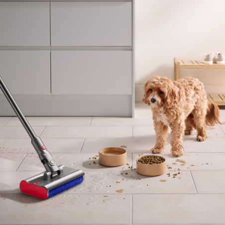 Вертикална прахосмукачка Dyson V12s Detect Slim Submarine 485350-01, 140AW, 0.35 л, 60 мин, Сухо/мокро, 3 режима, HEPA, Сензор за прах, Хигиенично изпразване, LCD с данни в реално време, Никел/жълт