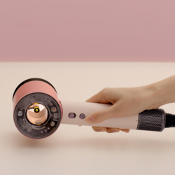 Сешоар Dyson HD16 Supersonic Nural Ceramic Pink/Rose Gold Straight+Wavy 113407-01, 1600W, 3 скорости, 4 температури, Отрицателни йони, 5 приставки, Предпазващ скалпа, Керамично розово/розово злато