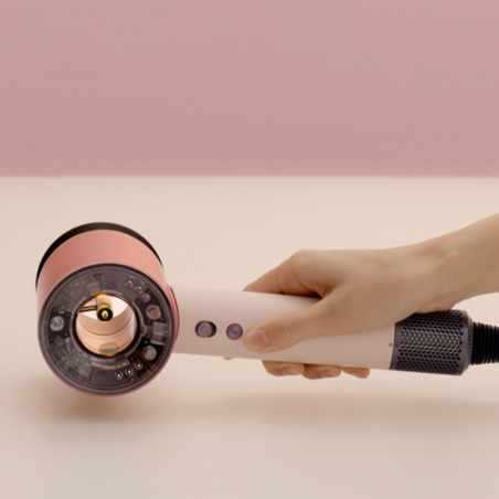 Сешоар Dyson HD16 Supersonic Nural Ceramic Pink/Rose Gold Straight+Wavy 113407-01, 1600W, 3 скорости, 4 температури, Отрицателни йони, 5 приставки, Предпазващ скалпа, Керамично розово/розово злато