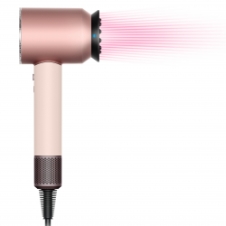 Сешоар Dyson HD16 Supersonic Nural Ceramic Pink/Rose Gold Straight+Wavy 113407-01, 1600W, 3 скорости, 4 температури, Отрицателни йони, 5 приставки, Предпазващ скалпа, Керамично розово/розово злато
