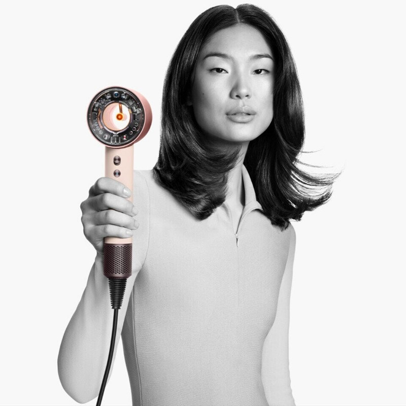 Сешоар Dyson HD16 Supersonic Nural Ceramic Pink/Rose Gold Straight+Wavy 113407-01, 1600W, 3 скорости, 4 температури, Отрицателни йони, 5 приставки, Предпазващ скалпа, Керамично розово/розово злато