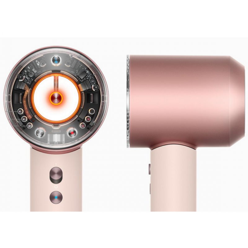 Сешоар Dyson HD16 Supersonic Nural Ceramic Pink/Rose Gold Straight+Wavy 113407-01, 1600W, 3 скорости, 4 температури, Отрицателни йони, 5 приставки, Предпазващ скалпа, Керамично розово/розово злато