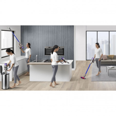 Вертикална прахосмукачка Dyson V11 Advanced Nickel/Purple 479333-01, 200AW, 760 мл, 125000 об/мин, Автомония 60 мин, HEPA, Лилав/Никел