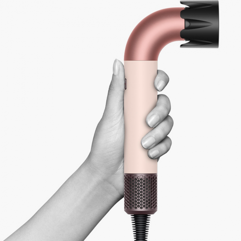 Сешоар Dyson HD17 Supersonic r Ceramic Pink/Rose Gold Straight+Wavy 113332-01, 1700W, 4 интелигентни темп. настройки, 3 скорости, Йонизация, Разпознаване на приставки RFID, Защита на скалпа, Керамино розово/розово злато