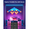Комплект 10 бр Smart LED панели Govee Glide Hexa RGBIC H6061, Музикална синхронизация, Wi-Fi, Гласово управление, Бял