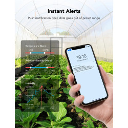 Стаен термометър и хигрометър Govee H5075, Bluetooth, Индикатор за томплинен комфорт, LCD дисплей, Бял