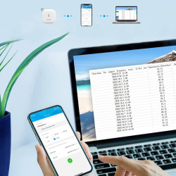 Стаен термометър и хигрометър Govee H5179, Wi-Fi, Bluetooth, LCD дисплей, Бял