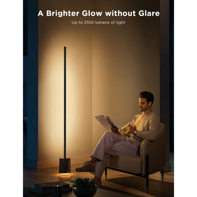 Подова Smart LED лампа Govee Floor Lamp Pro RGBICWW H6079, 170 см, 48W, 2100 lm, 6500K, Wi-Fi, Bluetooth, Govee Home, Черен