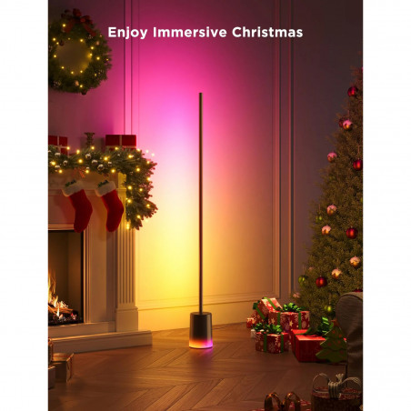 Подова Smart LED лампа Govee Floor Lamp 2 RGBICWW H607C, 152 см, 30W, 1725 lm, 6500K, Wi-Fi, Bluetooth, Govee Home, Черен