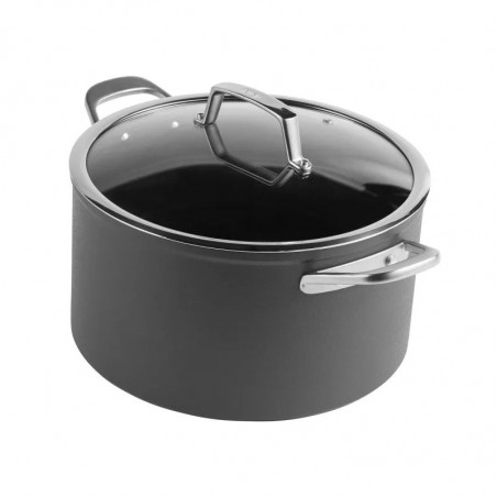 Комплект тенджери Ninja ZeroStick C33300DE, 6 части, До 260°C, Незалепващо покритие, Без PFAS, Стъклен капак, Индукция, Черен