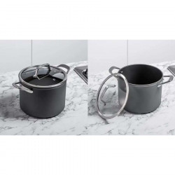 Комплект тенджери Ninja ZeroStick C33300DE, 6 части, До 260°C, Незалепващо покритие, Без PFAS, Стъклен капак, Индукция, Черен