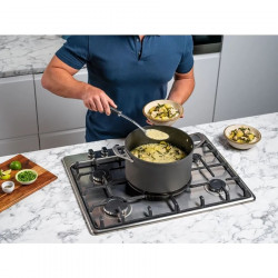 Комплект тенджери Ninja ZeroStick C33300DE, 6 части, До 260°C, Незалепващо покритие, Без PFAS, Стъклен капак, Индукция, Черен