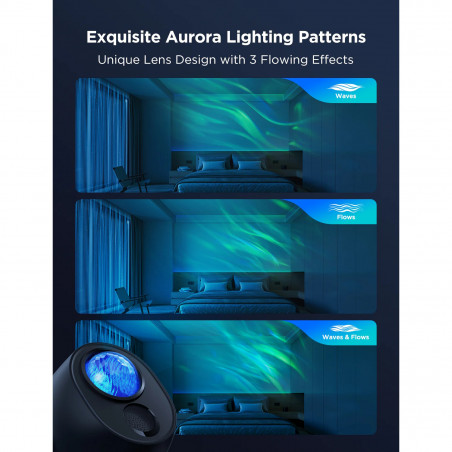 Smart лампа тип проектор за звезди Govee Star Light Projector H6093, 12W, RGBW, Гласово управление, Wi-Fi, Bluetooth, Черен
