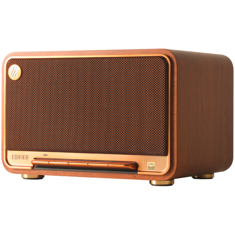 Тонколона Edifier D32 BR, 60W, 11 часа, Hi-Res Audio/Wireless, Bluetooth 5.3, Wi-Fi, Apple Airplay2, DRC, DSP,  Дървен корпус, Кафяв