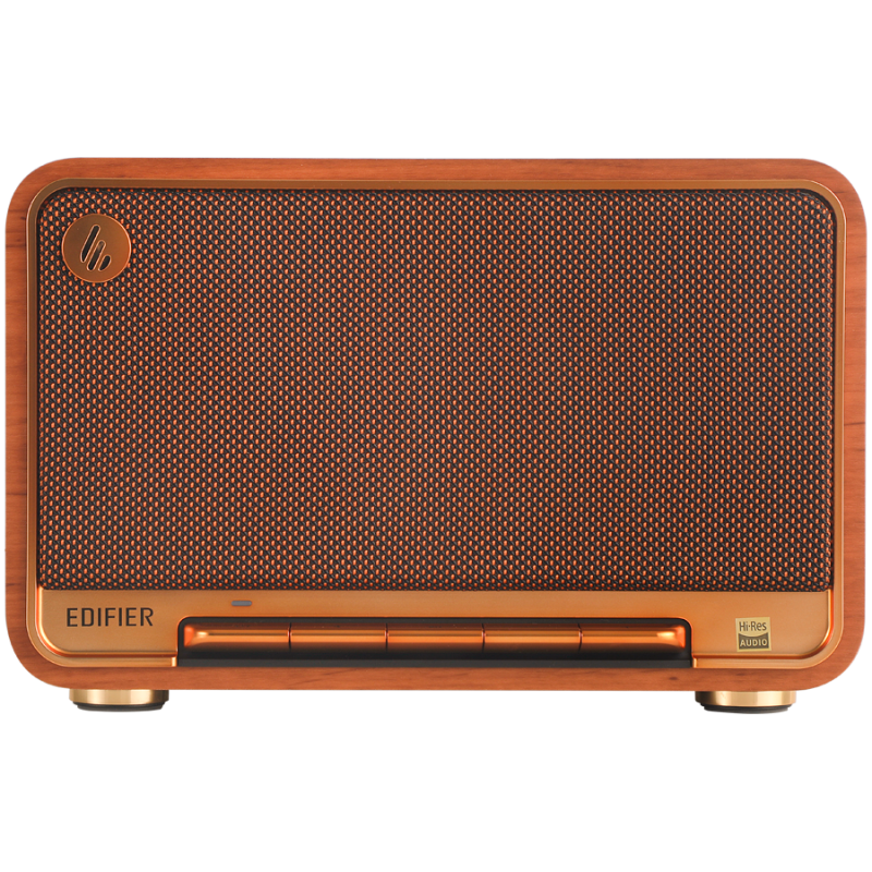 Тонколона Edifier D32 BR, 60W, 11 часа, Hi-Res Audio/Wireless, Bluetooth 5.3, Wi-Fi, Apple Airplay2, DRC, DSP,  Дървен корпус, Кафяв