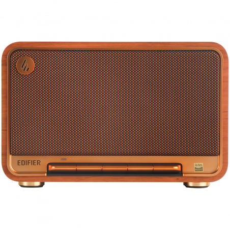Тонколона Edifier D32 BR, 60W, 11 часа, Hi-Res Audio/Wireless, Bluetooth 5.3, Wi-Fi, Apple Airplay2, DRC, DSP,  Дървен корпус, Кафяв
