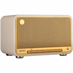 Тонколона Edifier D32 WH, 60W, 11 часа, Hi-Res Audio/Wireless, Bluetooth 5.3, Wi-Fi, Apple Airplay2, DRC, DSP,  Дървен корпус, Бял