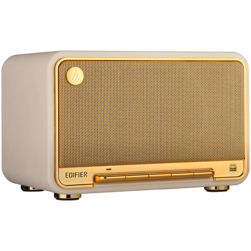 Тонколона Edifier D32 WH, 60W, 11 часа, Hi-Res Audio/Wireless, Bluetooth 5.3, Wi-Fi, Apple Airplay2, DRC, DSP,  Дървен корпус, Бял