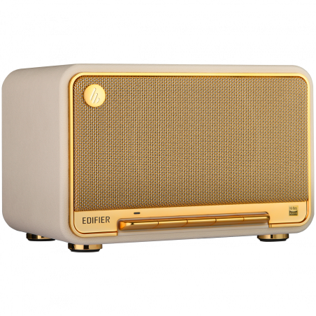 Тонколона Edifier D32 WH, 60W, 11 часа, Hi-Res Audio/Wireless, Bluetooth 5.3, Wi-Fi, Apple Airplay2, DRC, DSP,  Дървен корпус, Бял